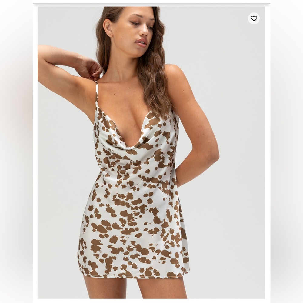 West of Melrose cow cowl mini dress